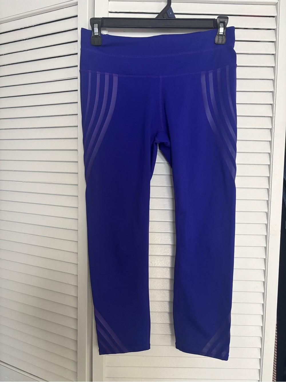 Athleta Leggings Women's size S Gel Sonar Capri Side Panel Athletic Royal Blue